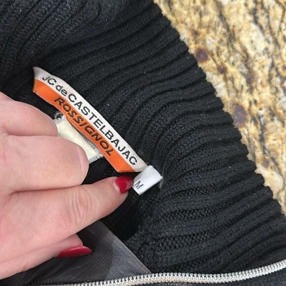 JC de Castelbajac 1/2 Zipper Merino Wool Blend Sweatshirt In Black Size M - Picture 8 of 12